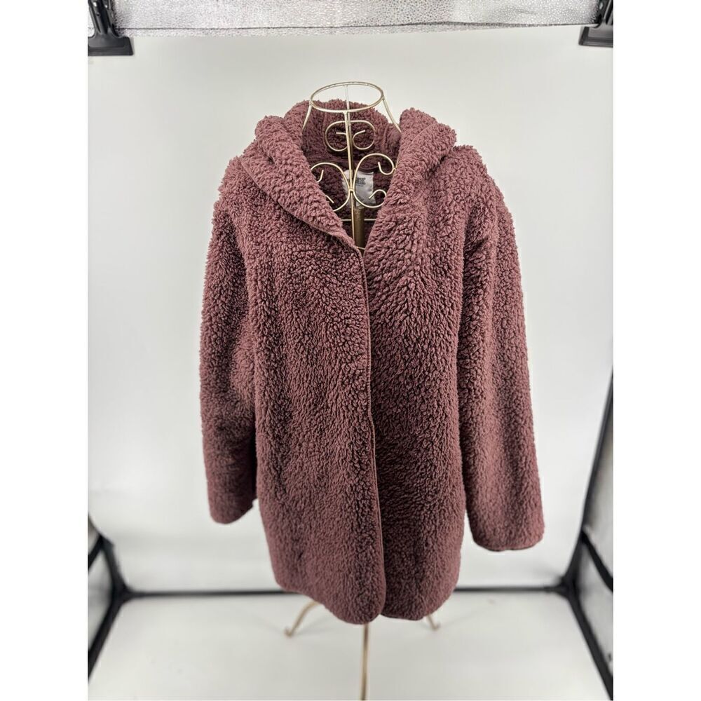 PINK Victoria's Secret Hooded Teddy Open Front Jacket M/L